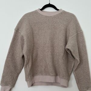 Outdoor Voices Taupe Sherpa Crewneck Sweater
